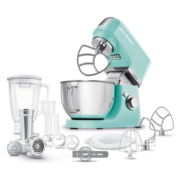 Robot de bucatarie Sencor STM 6351GR, 1000 W, 8 viteze bol inox 4.5 L, blender, masina de tocat, turcoaz Robot de bucatarie Sencor STM 6351GR, 1000 W, 8 viteze bol inox 4.5 L, blender, masina de tocat, turcoaz