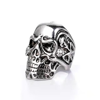 Inel din inox Titan Nevermore® Skeleton, look rock-punk, argintiu, marime 12 Inel din inox Titan Nevermore® Skeleton, look rock-punk, argintiu, marime 12