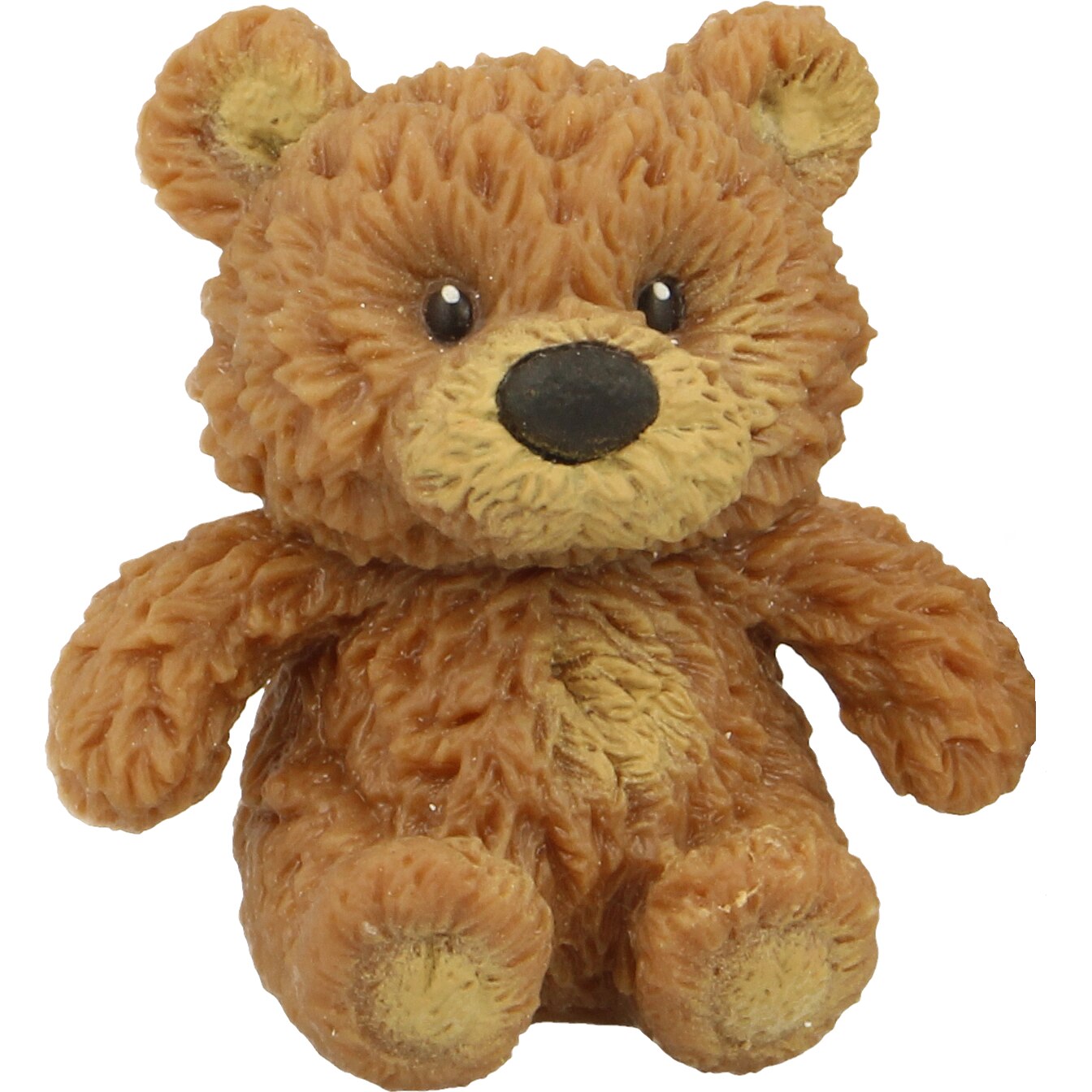 Jucarie antistres din cauciuc moale cu microgranule Ursulet, KCCR128_590, Keycraft, Maro Deschis