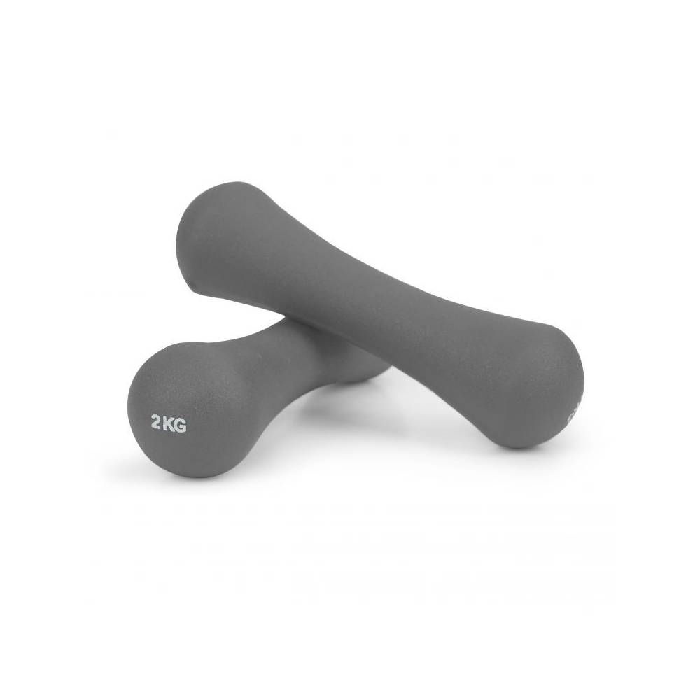 Set 2 Greutati Bigshot BSNH22G Fitness 4kg, 2 x 2kg, Acoperire Neopren, Gri