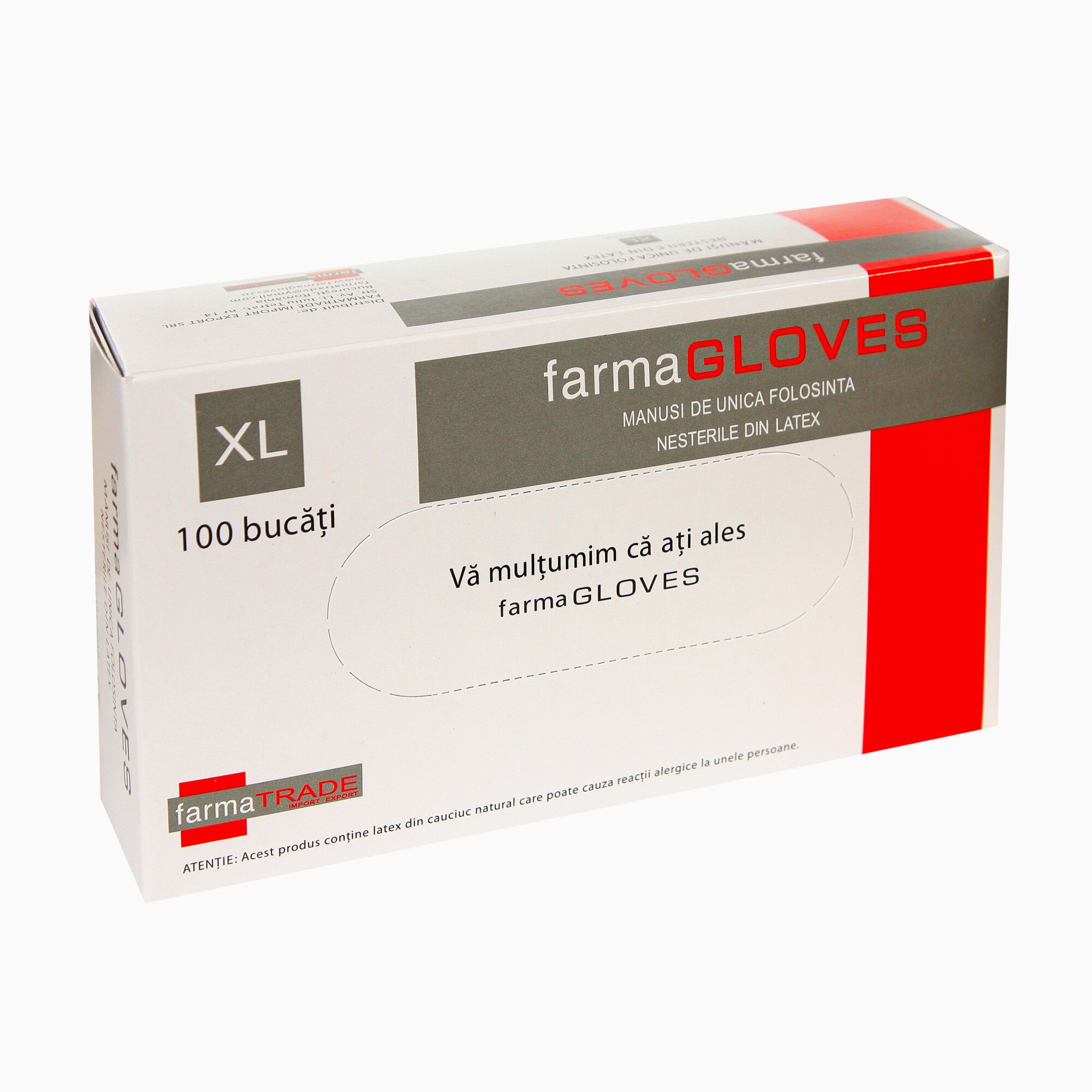 Set 100 buc Manusi Medicale Latex Usor Pudrate Albe Marime XL