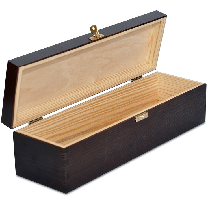 Creative Deco Fából készült bortató doboz, Barna, 1 rekesz, 35.1 x 11 x 10 cm