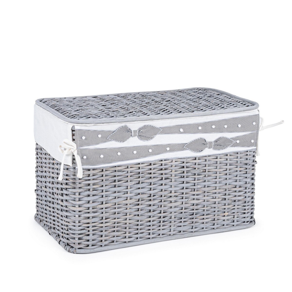 Cos depozitare din rattan textil gri Elegantly 60x35x38 cm