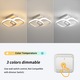 Lustra LED, Goeco, Acril/Metal, Model Patrat, 22 W, 29 x 19 x 9 cm, Alb, Lumina Tricolora, 3000K/4500K/6000K, Coridor, Balcon, Bucatarie, Dormitor