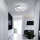 Lustra LED, Goeco, Acril/Metal, Model Patrat, 22 W, 29 x 19 x 9 cm, Alb, Lumina Tricolora, 3000K/4500K/6000K, Coridor, Balcon, Bucatarie, Dormitor