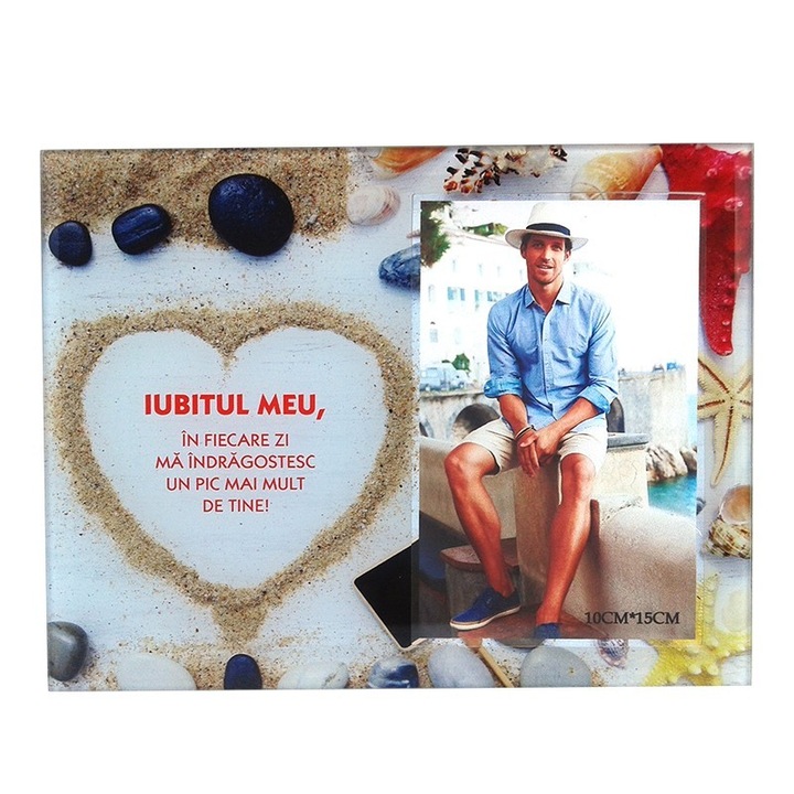 Rama foto din sticla pentru fotografii format 10x15, dedicatie sotie, M1