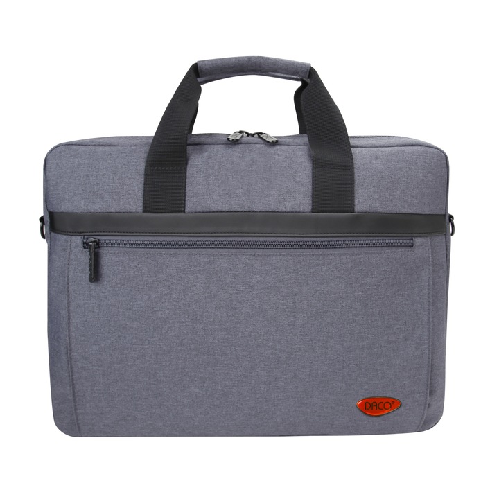 Geanta laptop, Daco, 41.5 x 6.6 x 31 cm, Gri/Negru