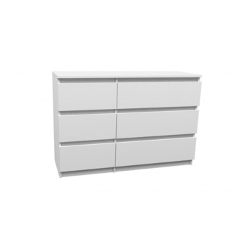 Comoda cu 6 Sertare, 110x76x40 cm, Modern, Alb Comoda cu 6 Sertare, 110x76x40 cm, Modern, Alb