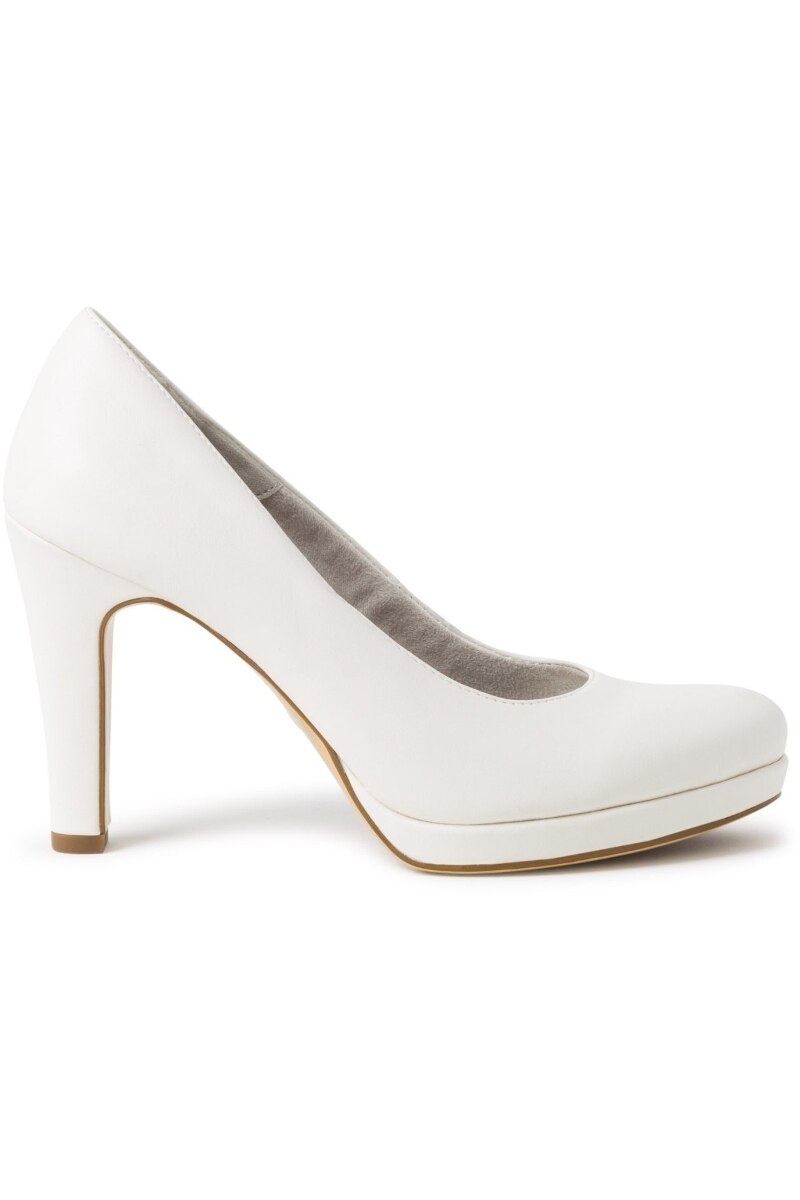 Pantofi dama, Tamaris, Elegant High Heels, Piele ecologica, Alb, 39 EU