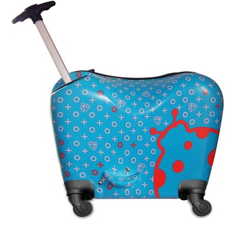 Troler pentru copii cu roti Oops, 36 x 41 x 29 cm, Albastru Troler pentru copii cu roti Oops, 36 x 41 x 29 cm, Albastru