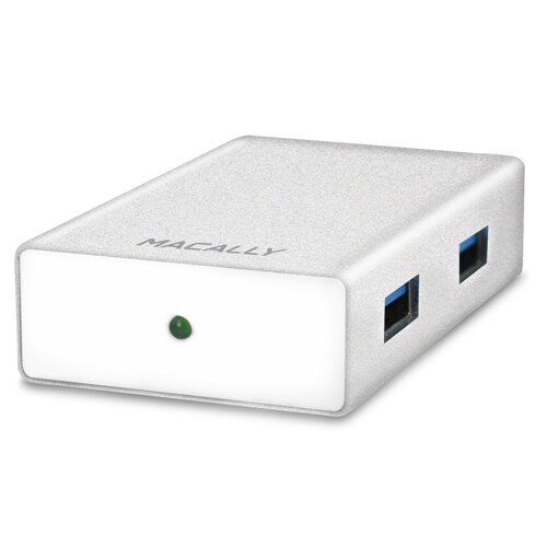 Hub USB cu 4 porturi USB pentru dispozitive cu USB-C, Macally 3.1, alb
