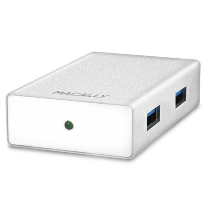 Hub USB cu 4 porturi USB pentru dispozitive cu USB-C, Macally 3.1, alb
