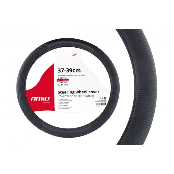 Калъф за волан Amio, SWC-24-M, Еко кожа, 37-39 см, 02561, ASAMI