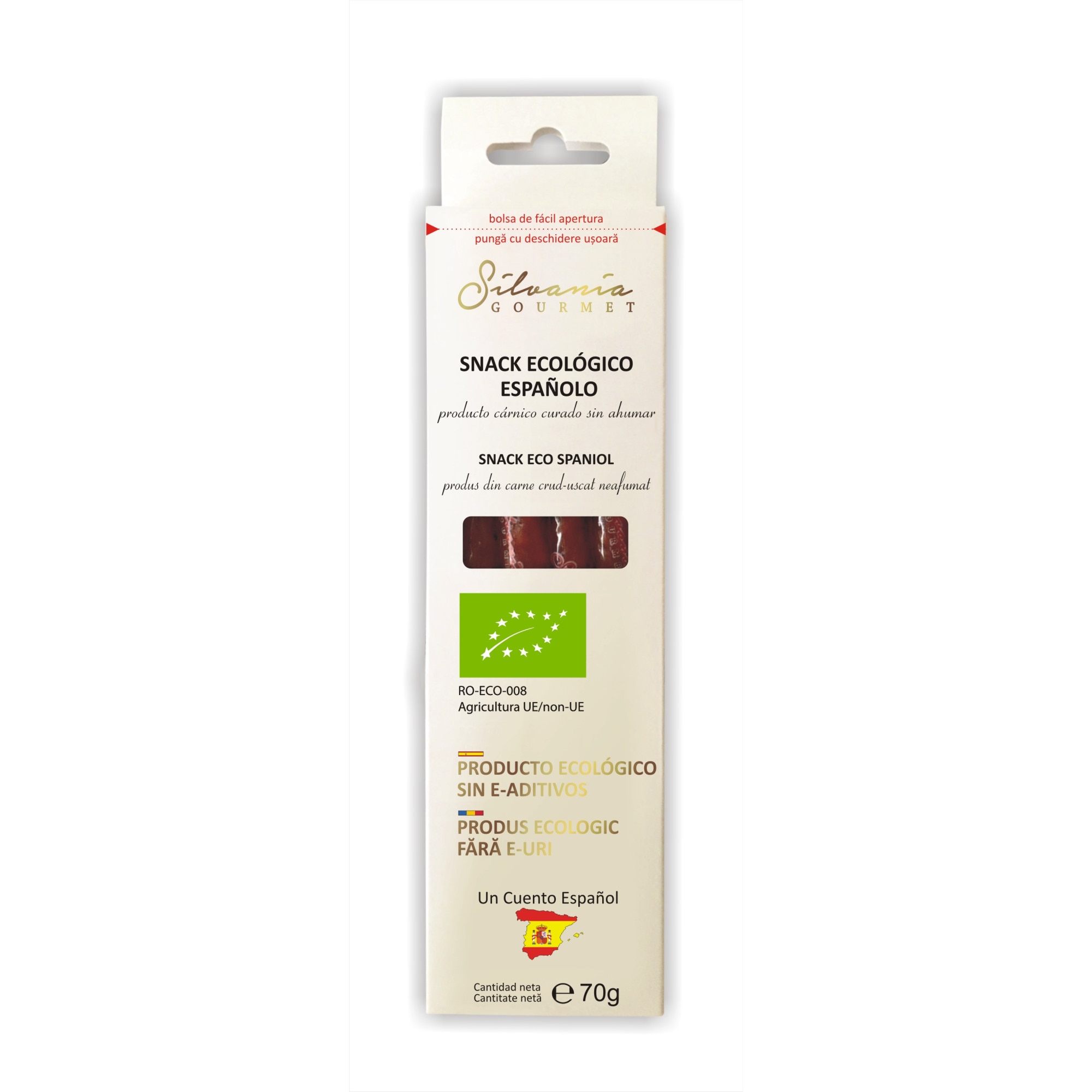 Snack Bio (Eco) spaniol, Silvania Gourmet, 70g (porc)