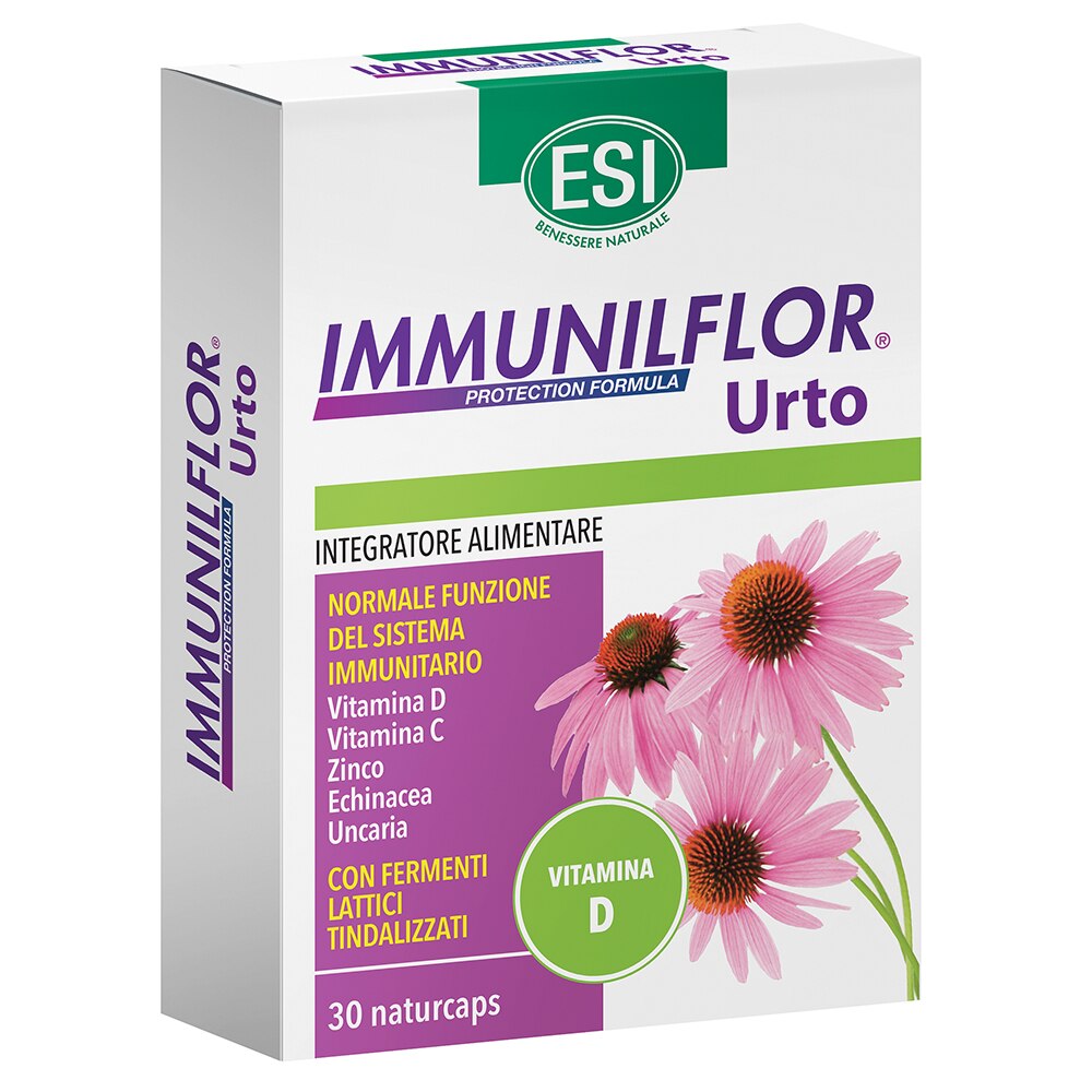 Supliment alimentar IMMUNILFLOR URTO, Vitamina C, D, Zinc, ESI, 30 capsule