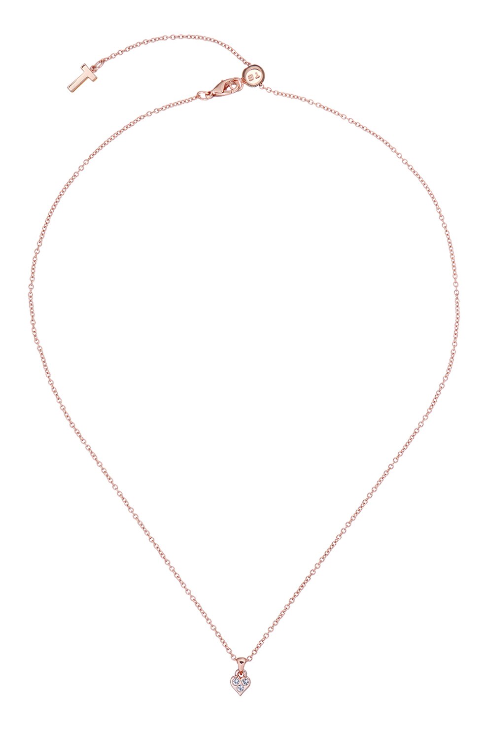 Ted Baker, Colier ajustabil cu element in forma de inima, auriu rose