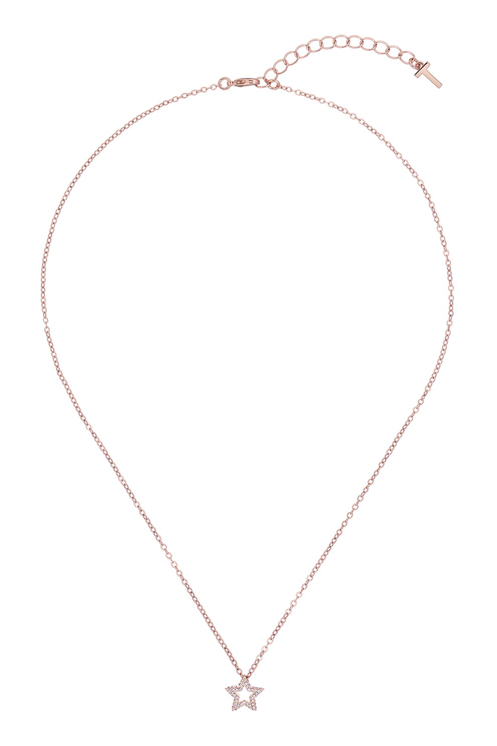 Ted Baker, Colier ajustabil cu pandantiv in forma de stea, auriu rose