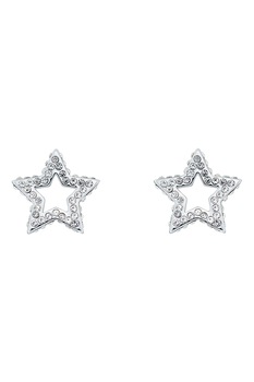 Ted Baker, Cercei cu tija in forma de stea decorati cu cristale, Argintiu Ted Baker, Cercei cu tija in forma de stea decorati cu cristale, Argintiu