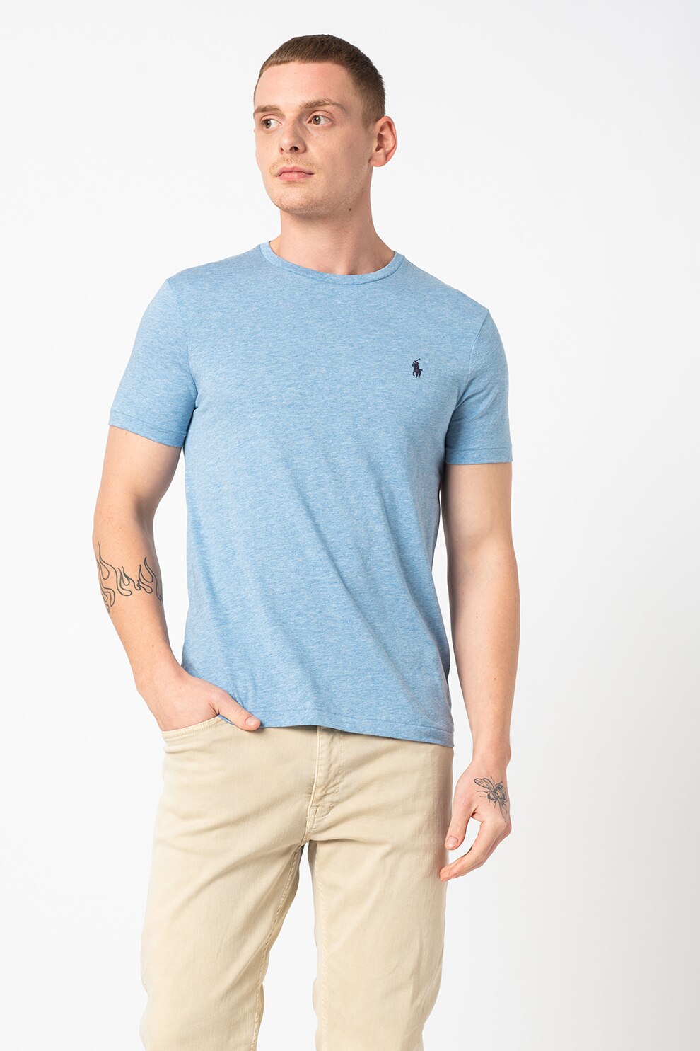 Polo Ralph Lauren, Tricou polo slim fit de bumbac Classics, Albastru aqua