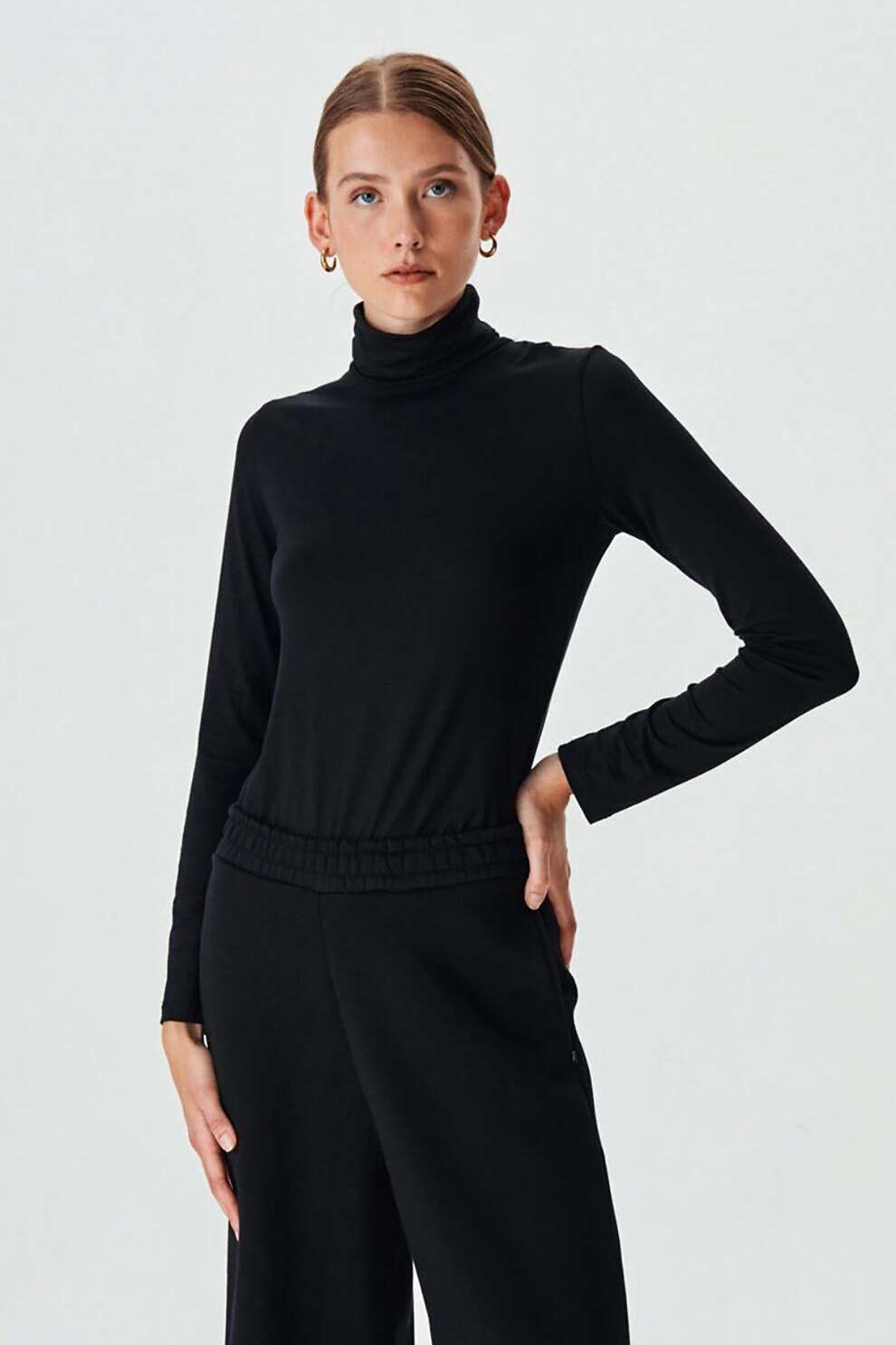 LTB, Pantaloni sport cu croiala ampla si buzunare laterale, Negru