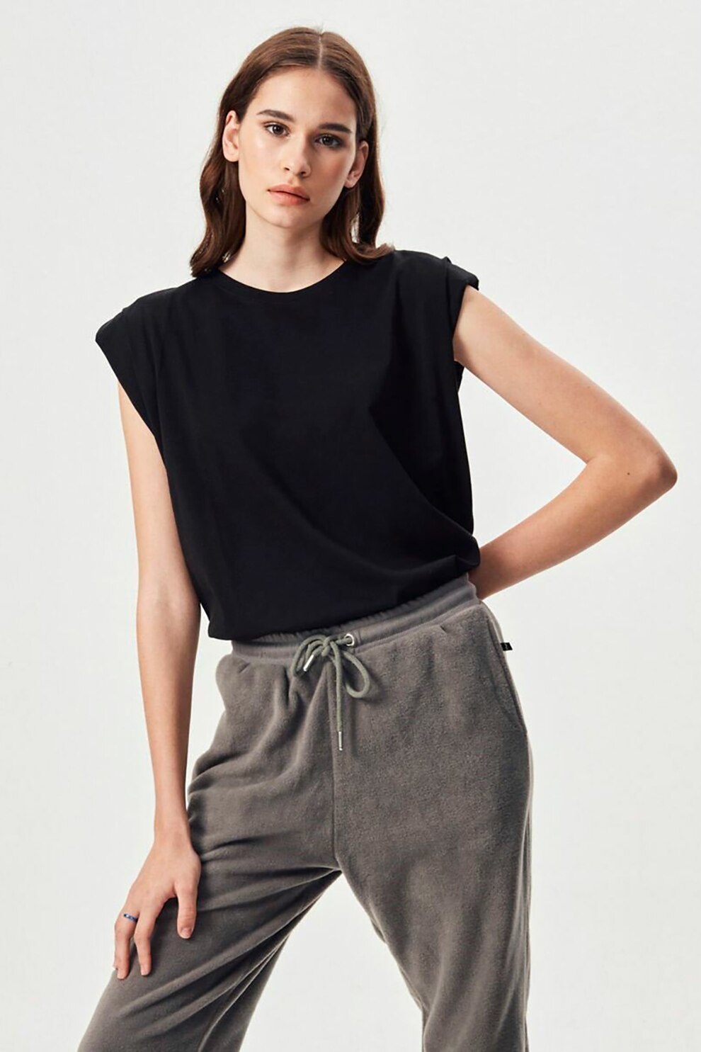 LTB, Pantaloni sport conici cu buzunare laterale, Gri inchis