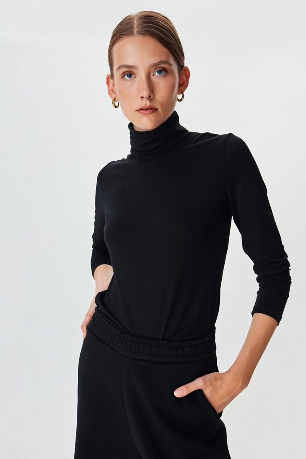 LTB, Bluza cu guler inalt, Negru
