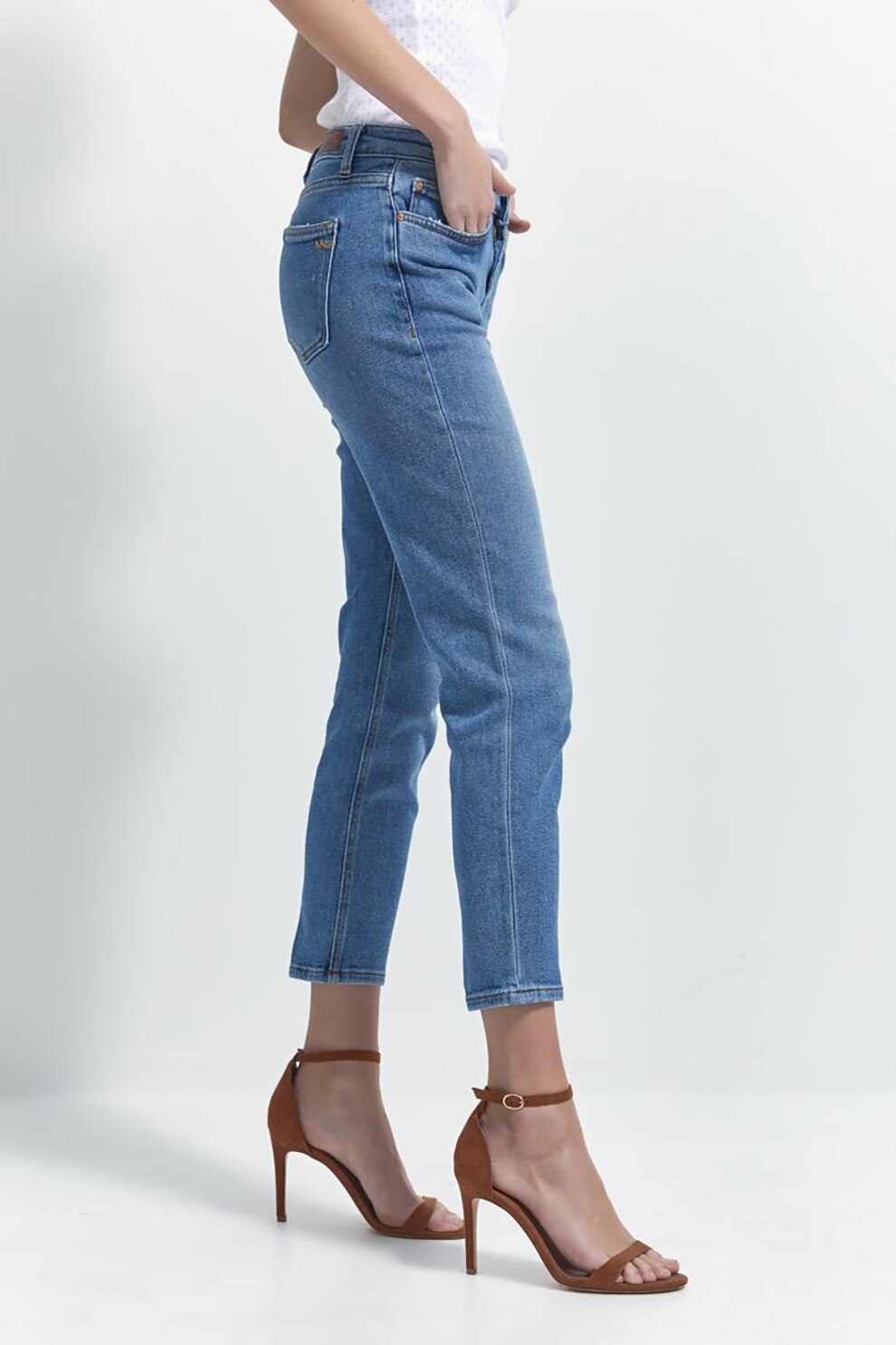 LTB, Blugi slim fit cu aspect decolorat, Albastru