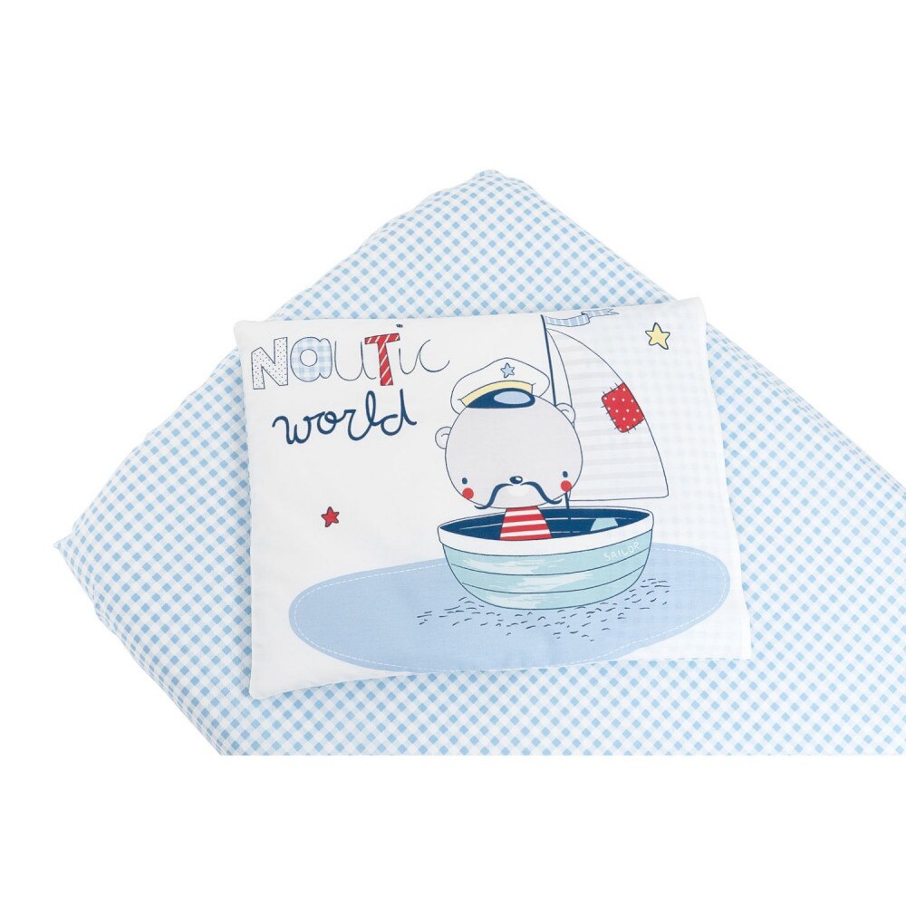 Lenjerie cu 2 piese KikkaBoo 120x60 cm Nautic