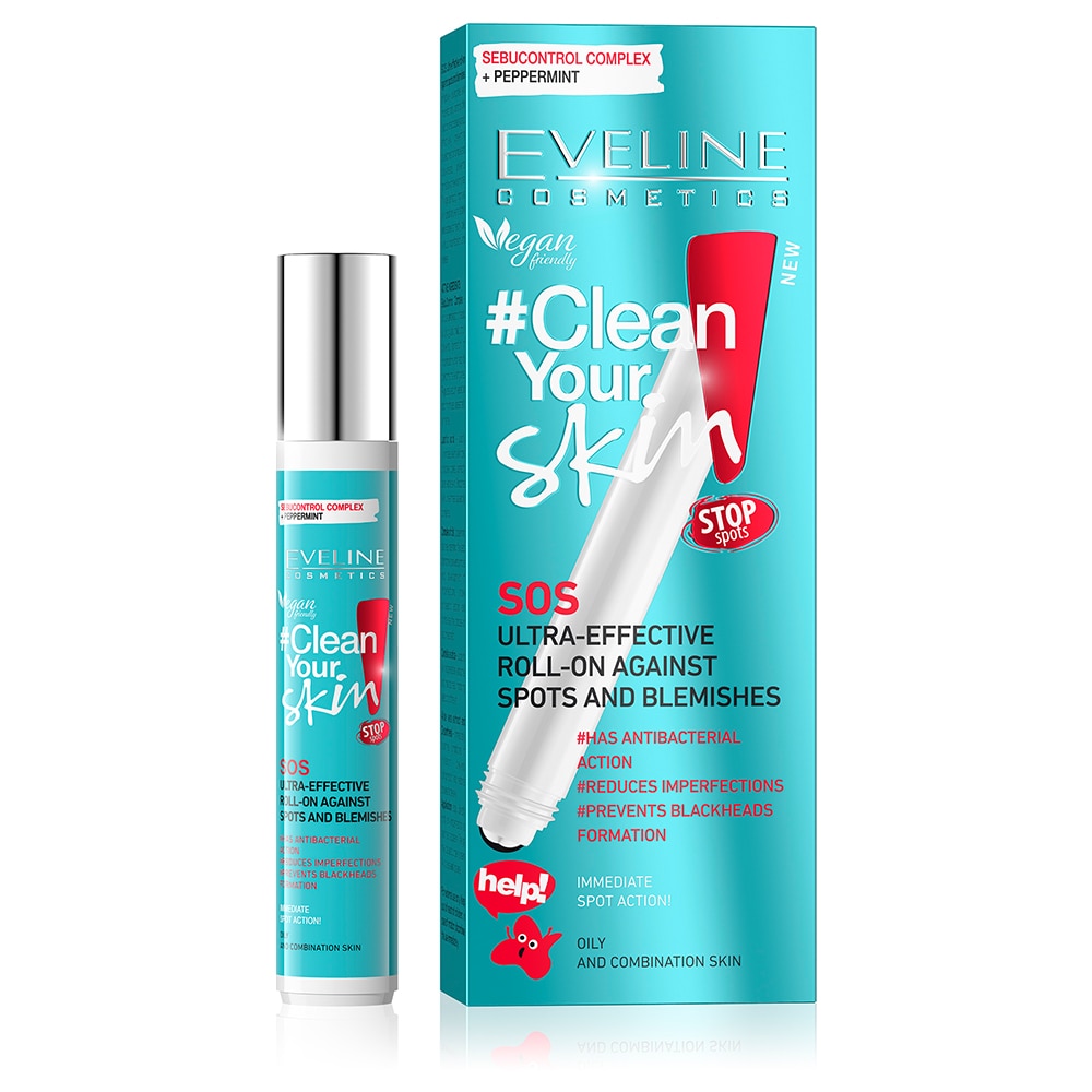 Creion roll-on, Eveline Clean Your Skin, SOS Ultra Effective, 15 ml