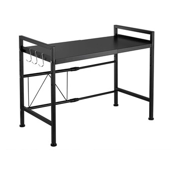 Raft metalic cuptor cu microunde, ajustabil, negru, 44-66 x 32 x 47 cm Raft metalic cuptor cu microunde, ajustabil, negru, 44-66 x 32 x 47 cm
