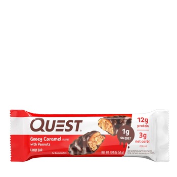 Baton, GNC Quest Candy Bar cu Aroma de Gooey Caramel cu Alune, 52 g Baton, GNC Quest Candy Bar cu Aroma de Gooey Caramel cu Alune, 52 g