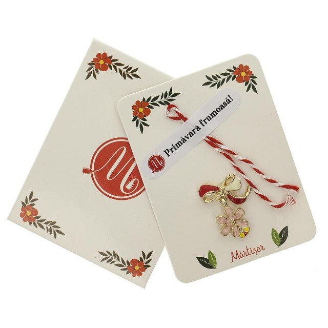 Brosa Jucausa Floare Roz si Albinuta