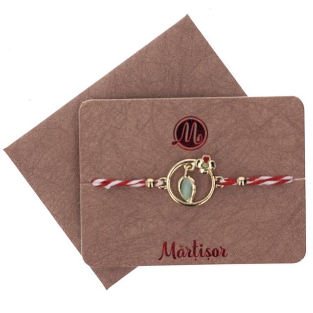 Bratara Aurie Jucausa Frunzulita Turcoaz