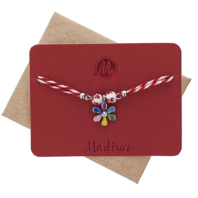 Bratara Martisor Ceramic Floricica Colorata