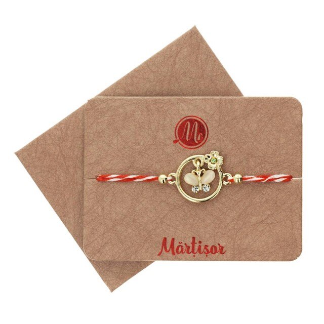 Bratara Aurie Jucausa Fluturas Bej