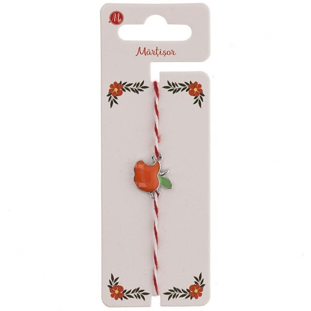Bratara Argintie Martisor cu Mar Portocaliu