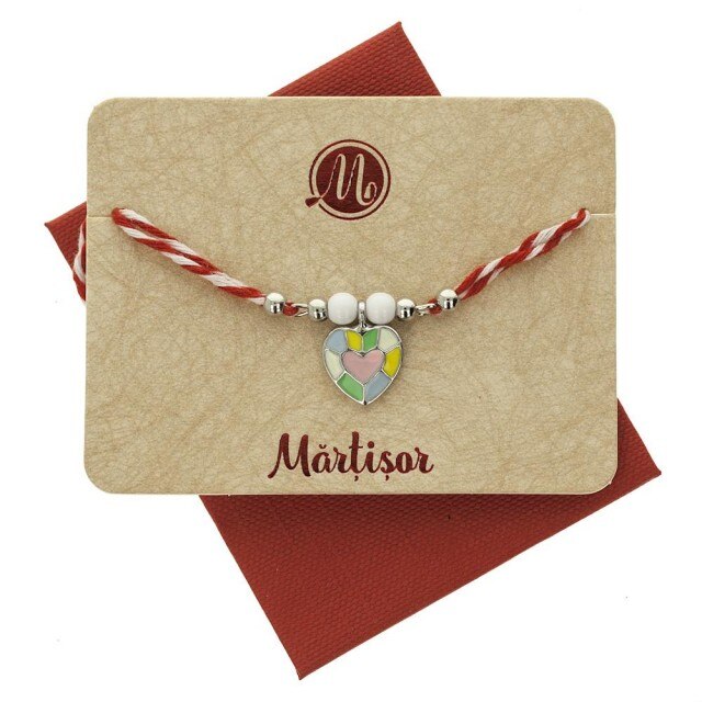 Bratara Argintie Dubla cu Inima