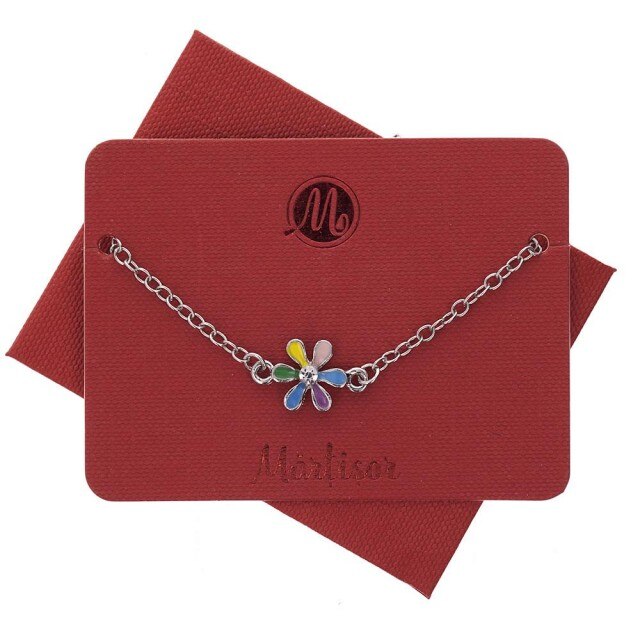 Bratara Martisor Metalic Floricica Colorata