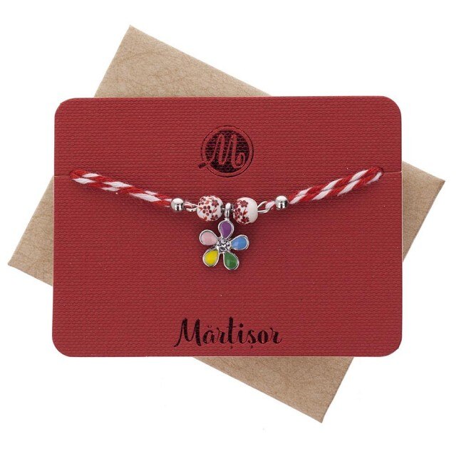 Bratara Martisor Ceramic Floare Colorata