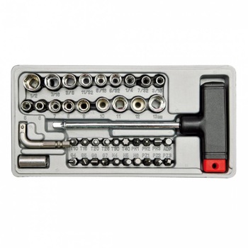Set biti cu maner si adaptor, Vorel 65150, Crom Vanadiu Set biti cu maner si adaptor, Vorel 65150, Crom Vanadiu