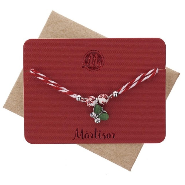 Bratara Martisor Ceramic Fluturas Verde