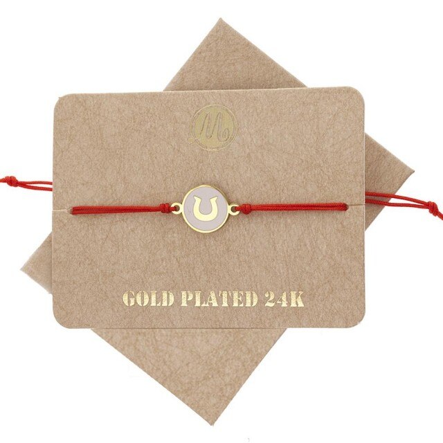 Bratara Martisor Potcoava Alba