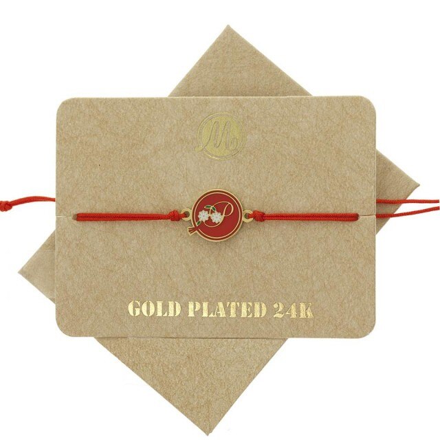 Bratara martisor Initiala stilizata P