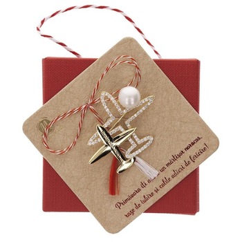 Brosa Gold Plated Avion Auriu Brosa Gold Plated Avion Auriu