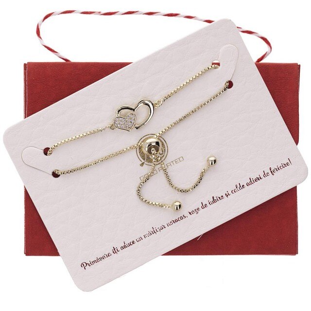 Bratara Aurie Premium Inimioare