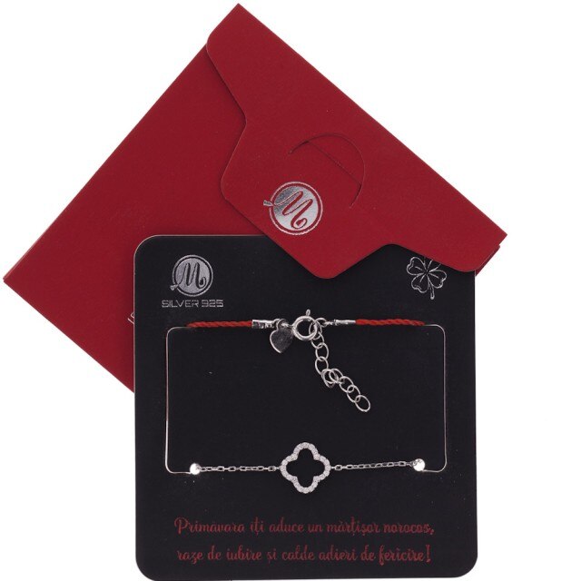 Bratara Argint Contur Trifoi