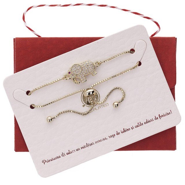 Bratara Aurie Premium Elefant