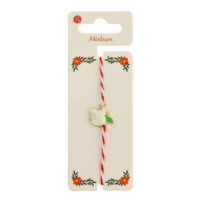 Bratara Aurie Martisor cu Mar Alb