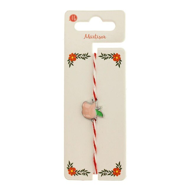 Bratara Argintie Martisor cu Mar Roz