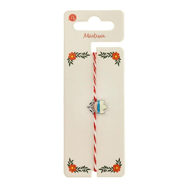 Bratara Argintie Martisor cu Lalea Albastra
